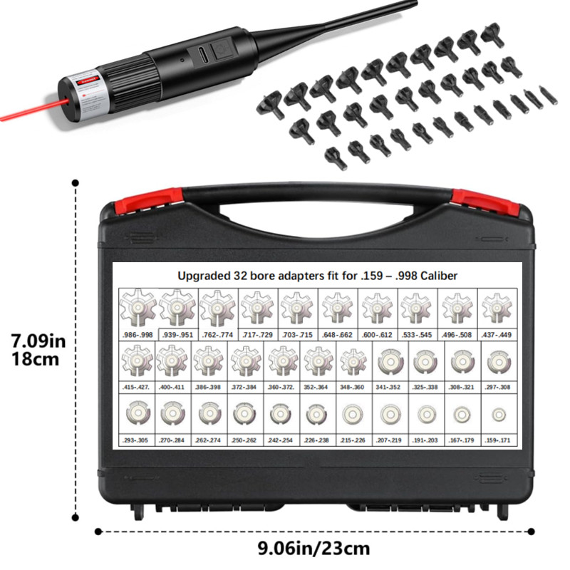 Laser Boresighter Kit - Kit de borosigher láser recargable, 32
