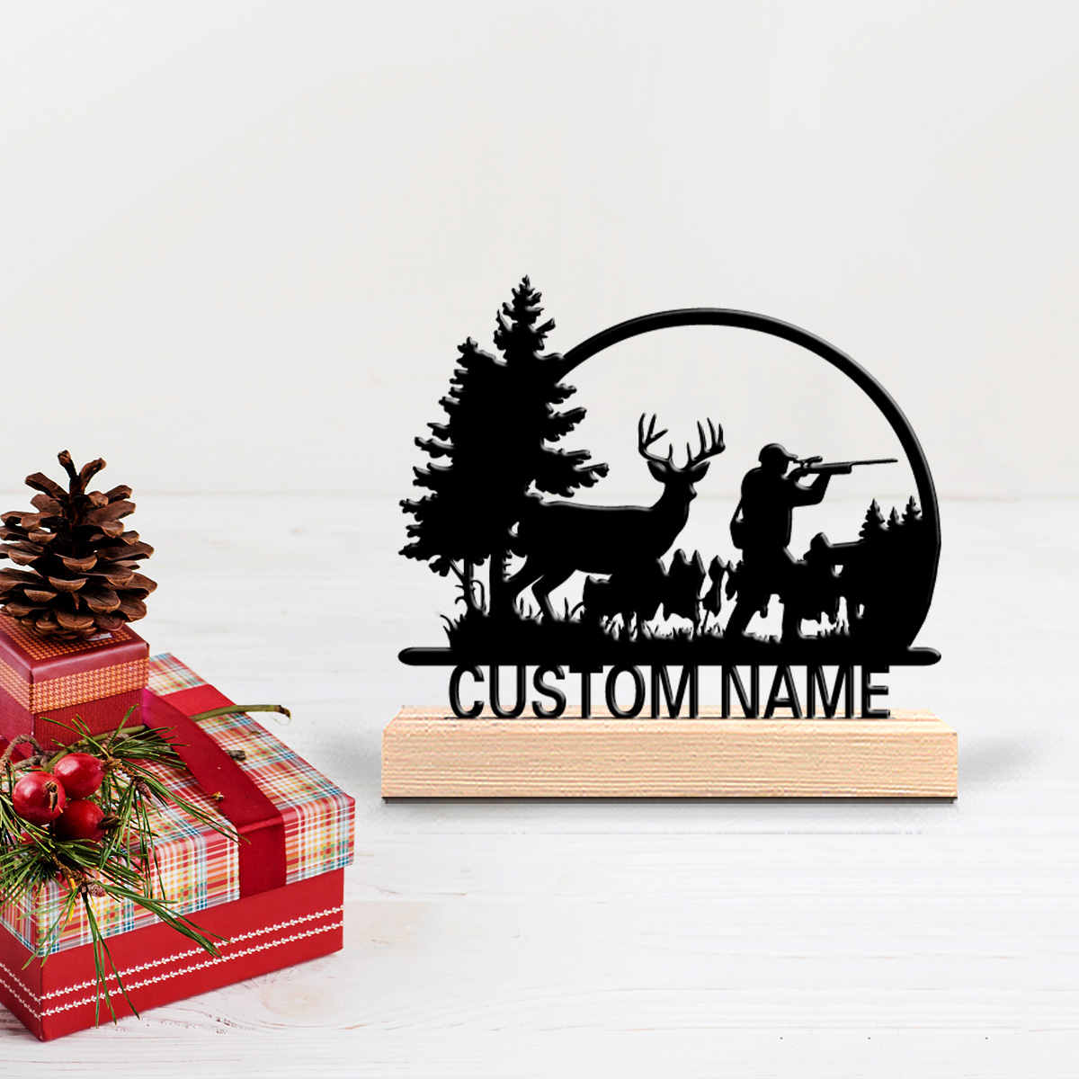 Estatua Metálica Personalizada - Hunting Outdoor Christmas Decorations reseña y precio